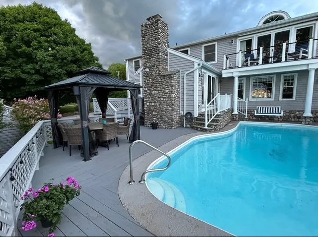 a view of a house with a patio