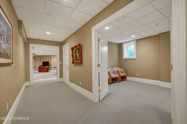 a view of entryway and workspace