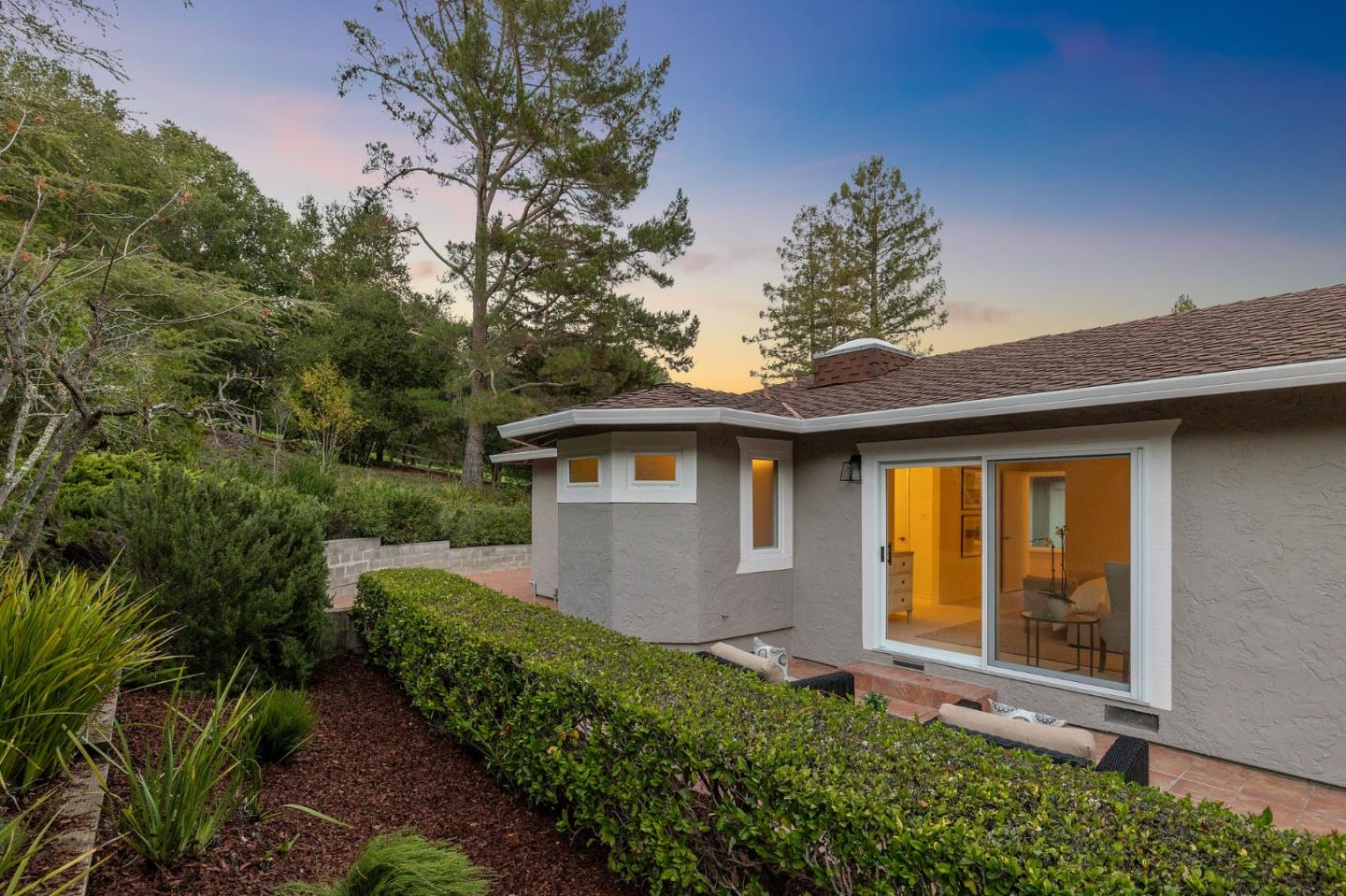 16 Valley Road Atherton, CA 94027 - Photo 93 of 100 a front view of a house with garden