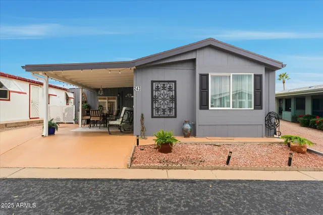 a view of a house with patio