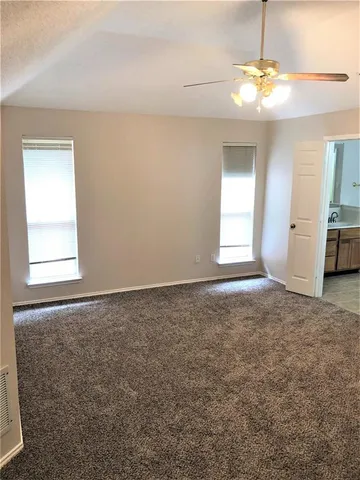 a view of a livingroom with a window