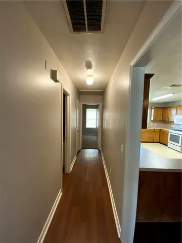 a view of hallway with stairs