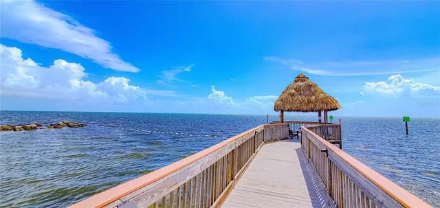 a view of a terrace with sky view