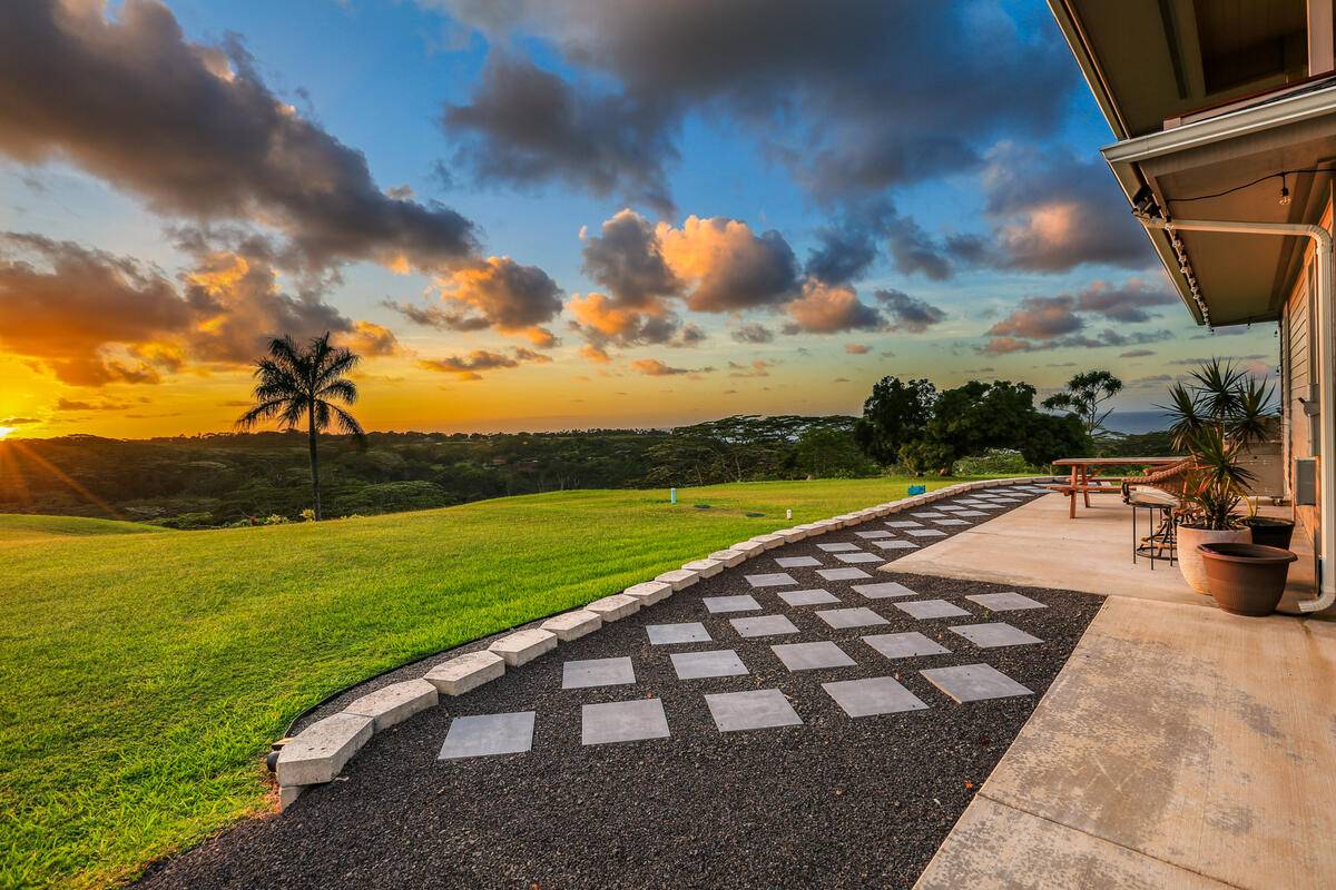 a view of an outdoor space and ocean view