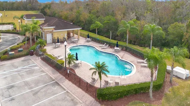 an aerial view of a house