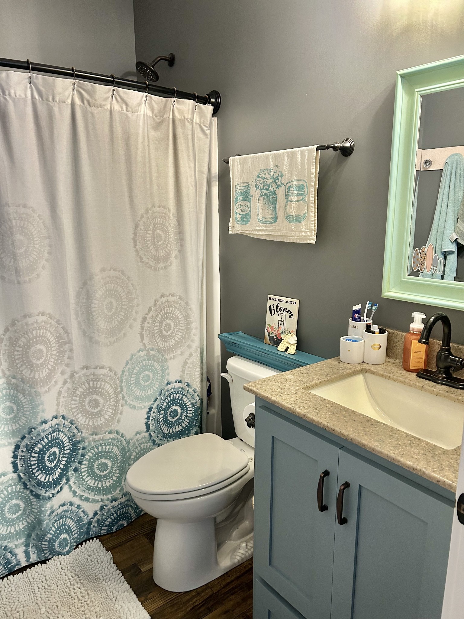 795 Cat Creek Road Manchester, TN 37355 - Photo 33 of 58 a bathroom with a granite countertop sink mirror vanity and toilet