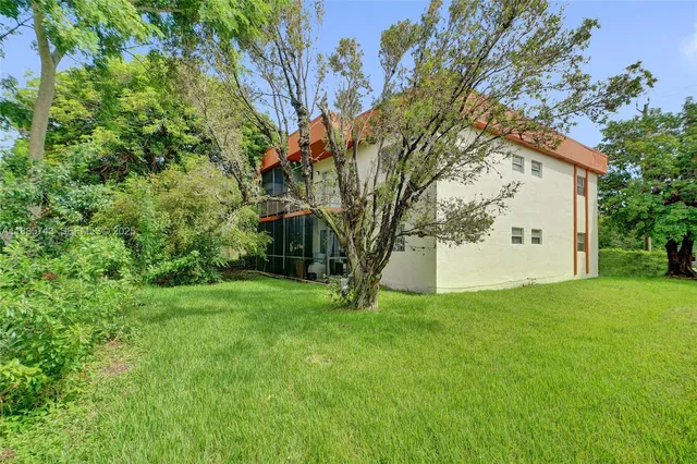 a view of a field with a tree