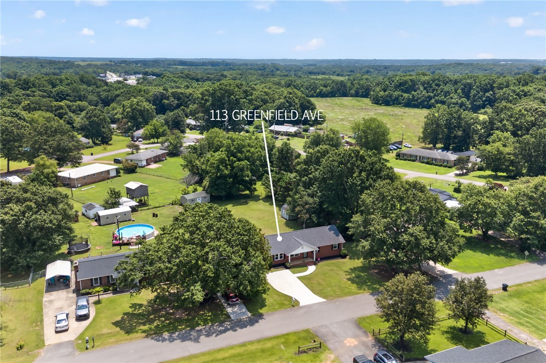 113 Greenfield Avenue Pendleton, SC 29670 - Photo 32 of 40 Nestled among green landscapes, this property offers a welcoming presence with its neatly kept yard and inviting driveway.