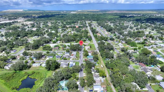 a view of city and mountain