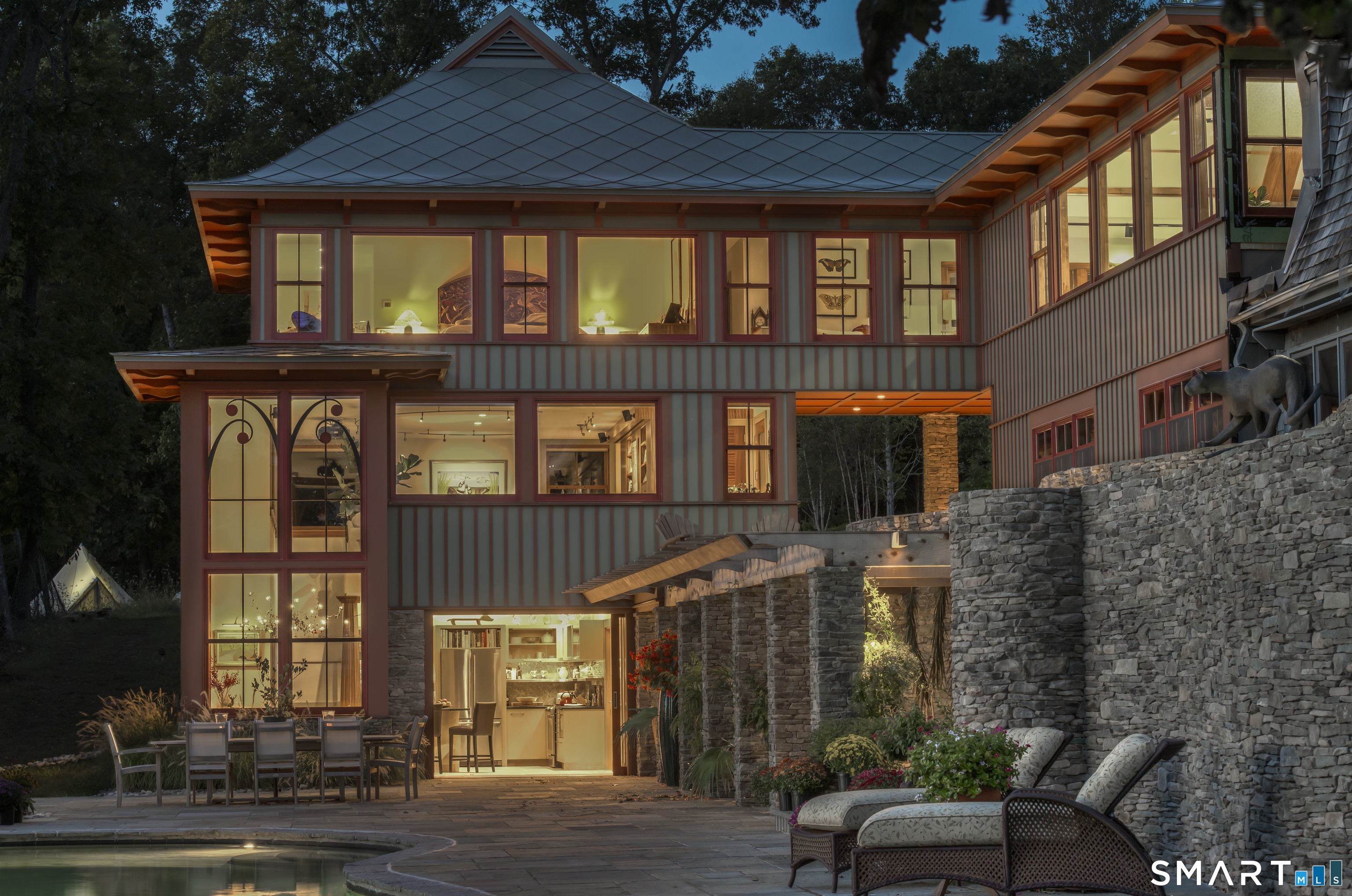 89 River Road East Haddam, CT 06423 - Photo 28 of 40 Evening view looking towards the Guest House