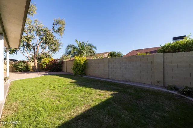 a view of a house with backyard and a tree
