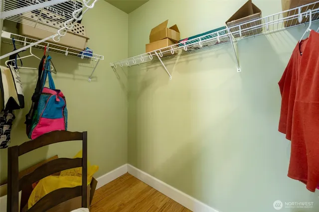 a view of a room with racks on the wall