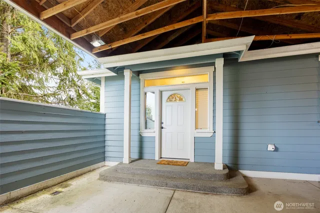 a view of a door of the house