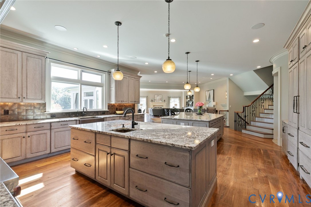 785 Oak Spring Lane Manakin-Sabot, VA 23103 - Photo 19 of 96 Chef's kitchen includes gray-washed cabinets, gran