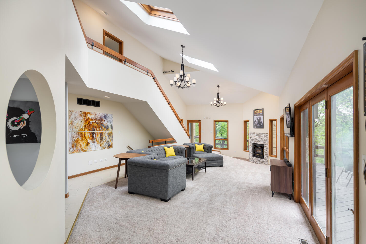 732 South Raven Road Shorewood, IL 60404 - Photo 3 of 48 a living room with furniture and a chandelier