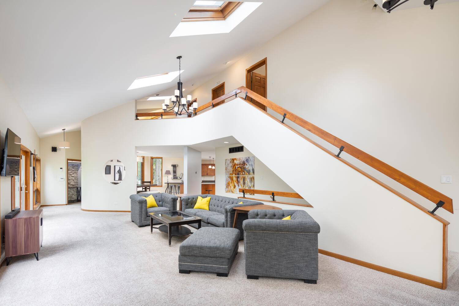 732 South Raven Road Shorewood, IL 60404 - Photo 7 of 48 a living room with furniture and a chandelier