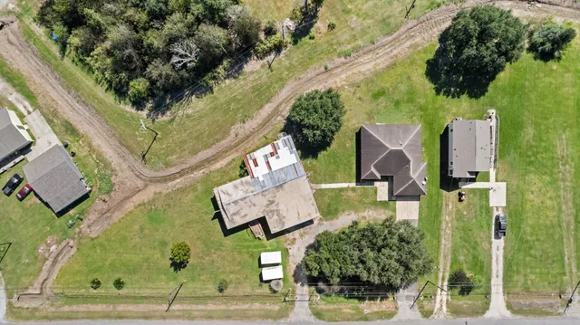 an aerial view of a residential houses