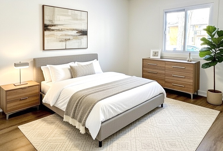 633 Dulles Road, Unit A Des Plaines, IL 60016 - Photo 17 of 26 a bedroom with a bed and a window