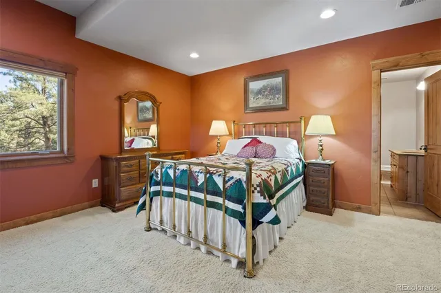 a bedroom with a bed and a view of bedroom