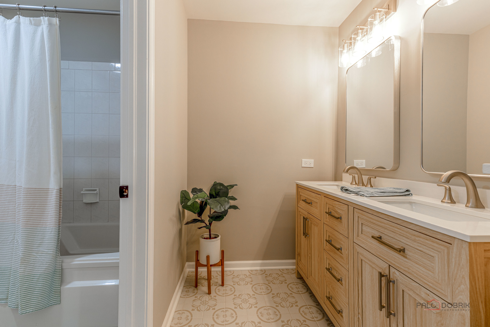 263 Camel Bend Court Schaumburg, IL 60107 - Photo 18 of 24 a bathroom with a double vanity sink and mirror