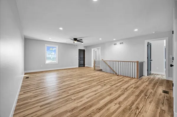 a view of a livingroom with a windows