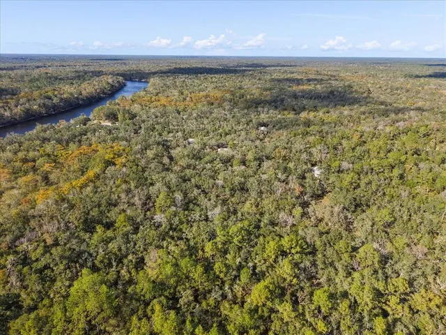a view of a field with an ocean view