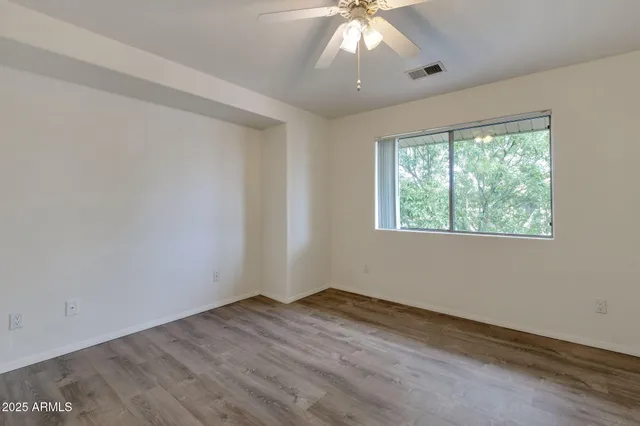 an empty room with a window