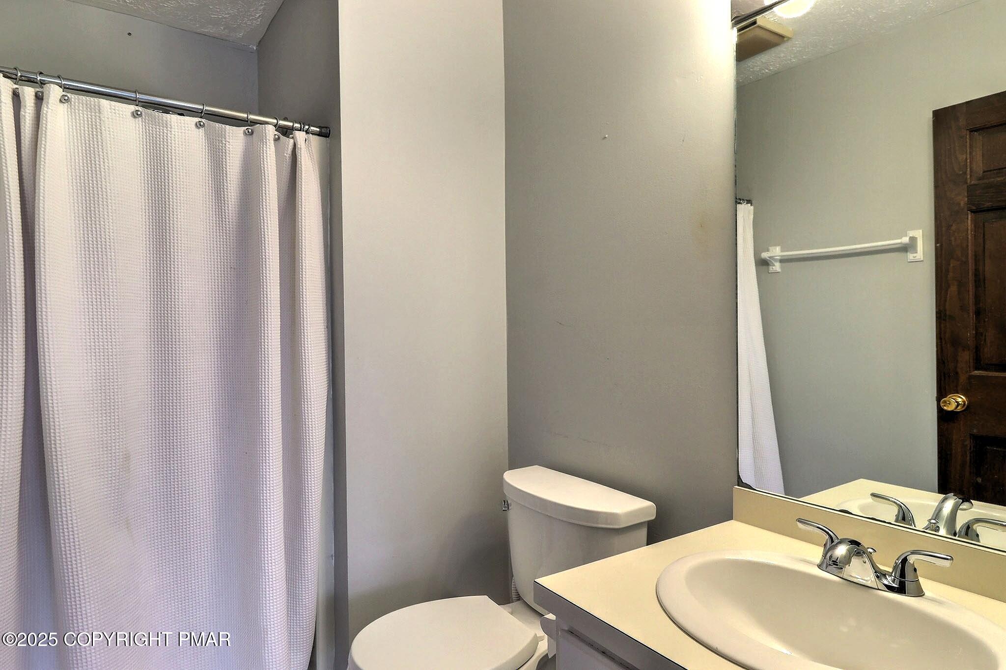 641 Long Mountain Road Effort, PA 18330 - Photo 25 of 41 a bathroom with a sink a toilet and a mirror