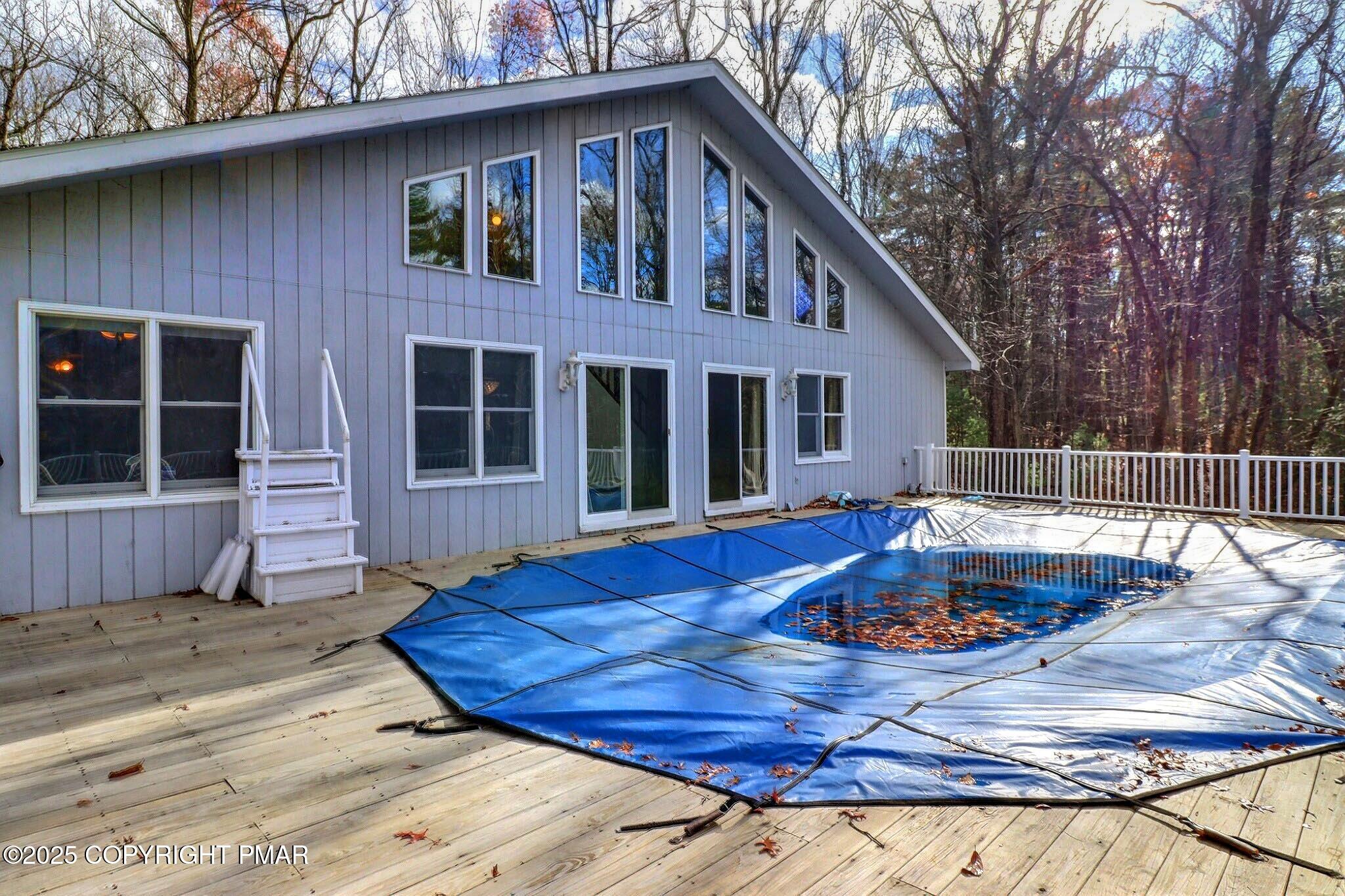 641 Long Mountain Road Effort, PA 18330 - Photo 38 of 41 a front view of house with yard outdoor seating and barbeque oven