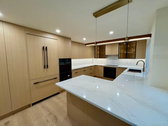 a view of a living room a kitchen