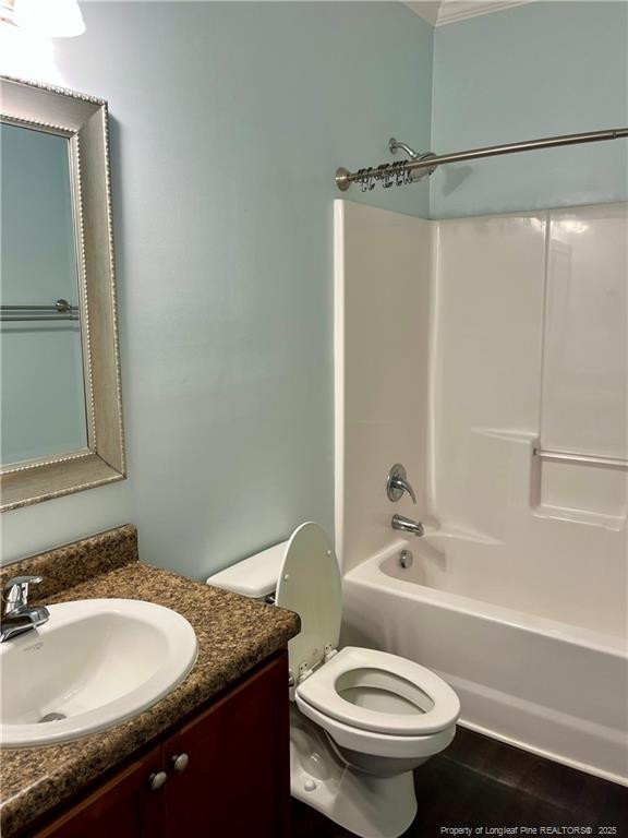 54 Inlet View Sanford, NC 27332 - Photo 11 of 25 a bathroom with a granite countertop sink toilet and shower