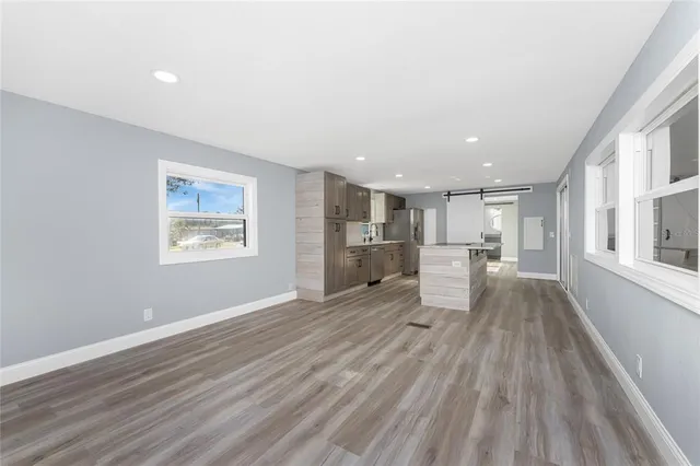 an empty room with a window