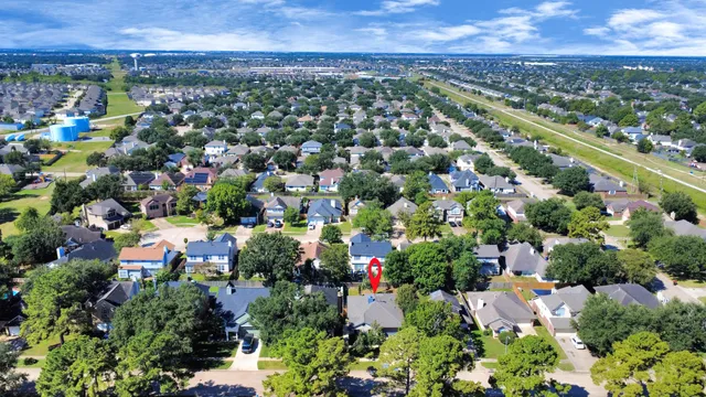 an aerial view of a city
