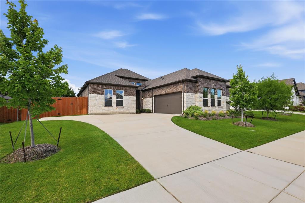 4017 Alpine Street Midlothian, TX 76065 - Photo 4 of 37 Contemporary single-story residence with a brick and stone facade