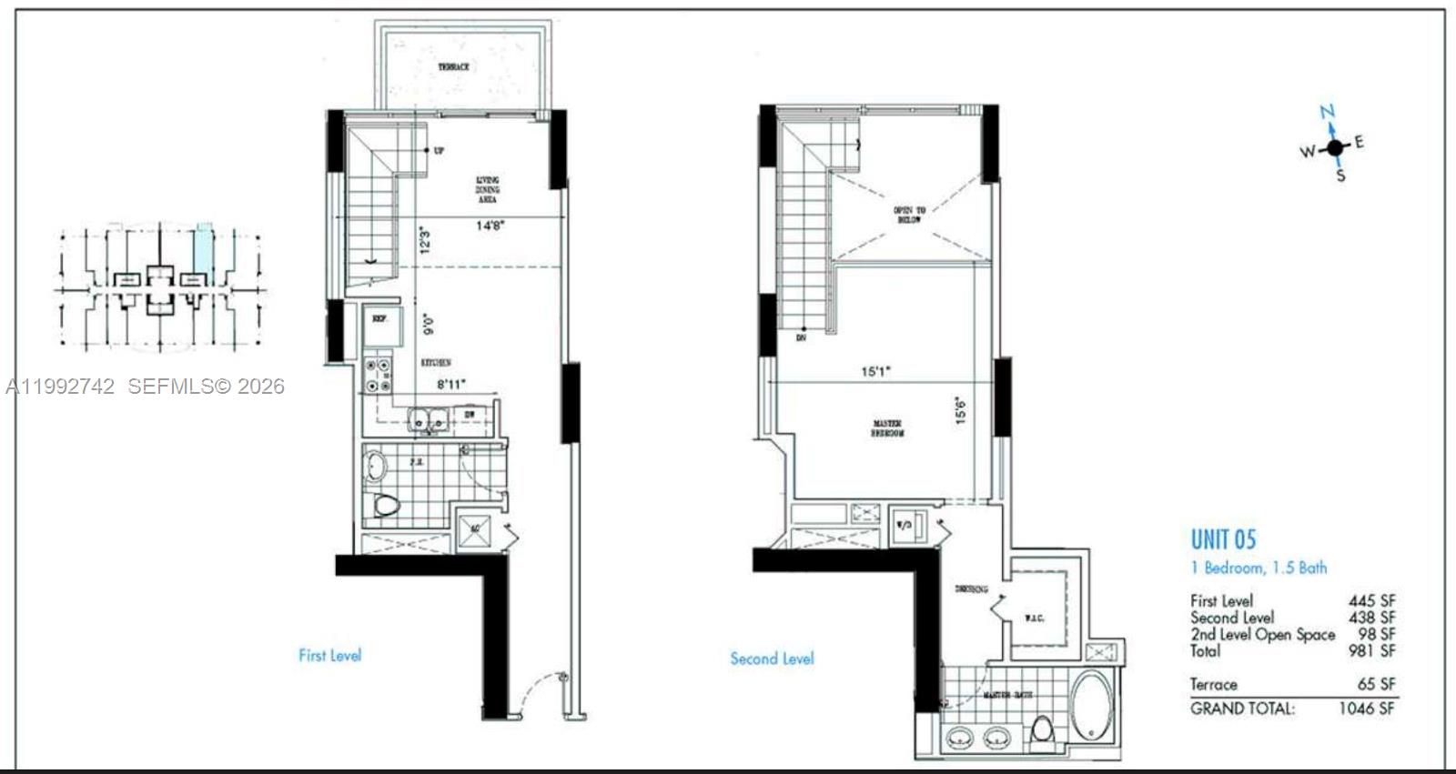 41 Southeast 5th Street, Unit 1505 Miami, FL 33131 - Photo 16 of 16 a picture of a floor plan