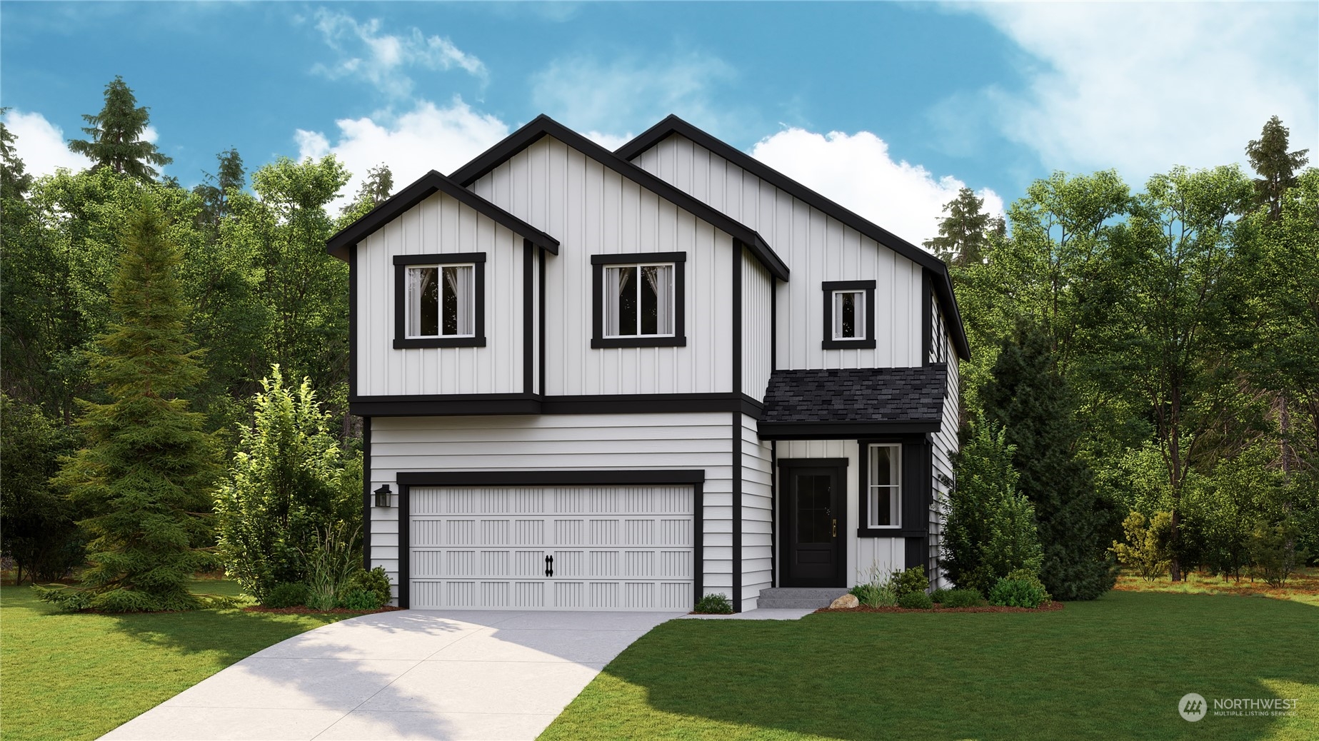 20930 42nd Drive Southeast, Unit 136 Bothell, WA 98021 - Photo 1 of 25 a front view of a house with a garden and trees