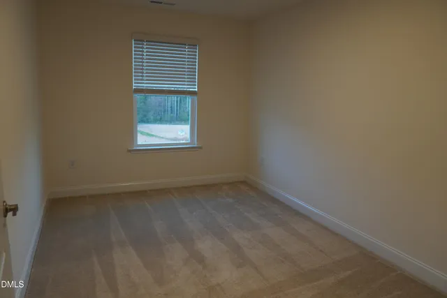 a view of a small space with a window