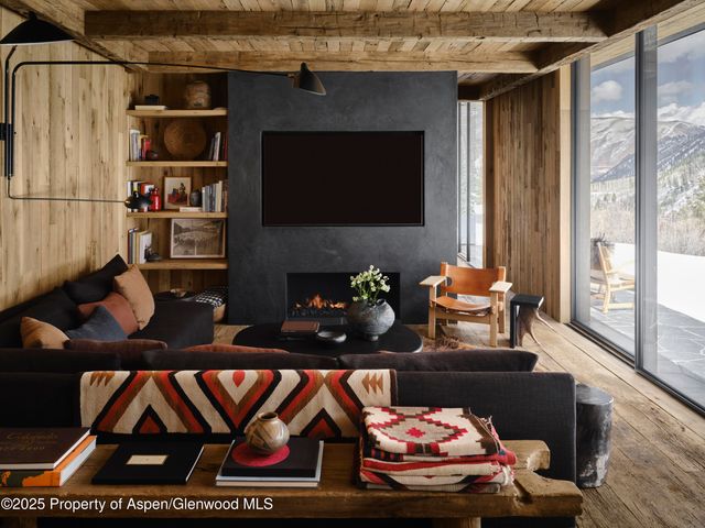 a living room with furniture