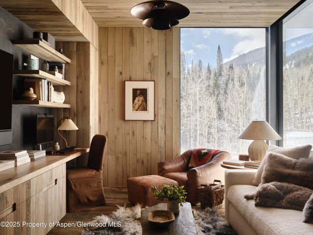 a living room with furniture