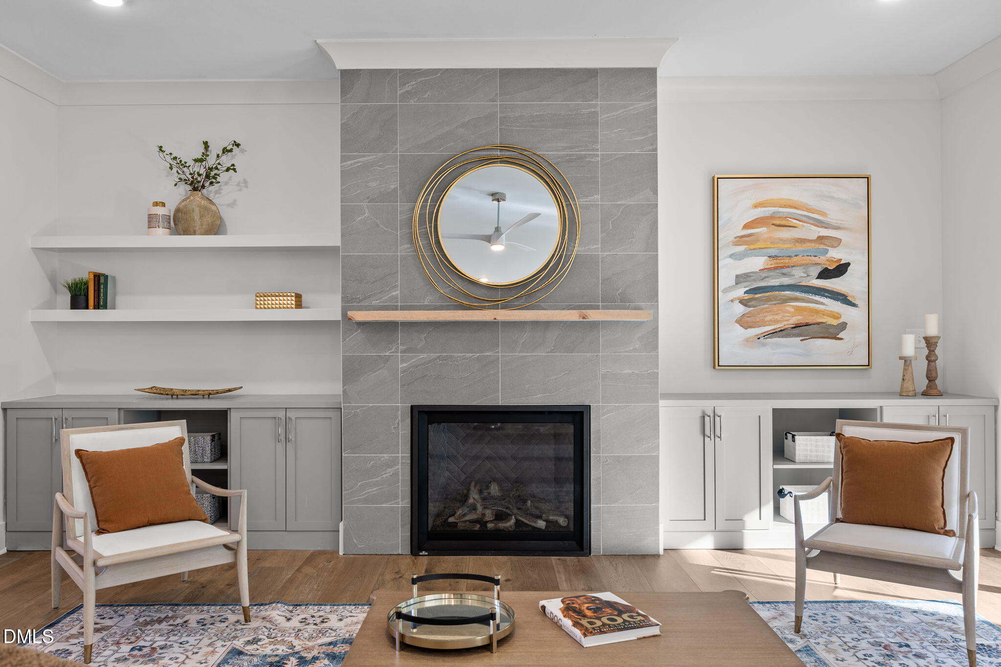 1000 Canterbury Road Raleigh, NC 27607 - Photo 13 of 46 a living room with furniture and a fireplace