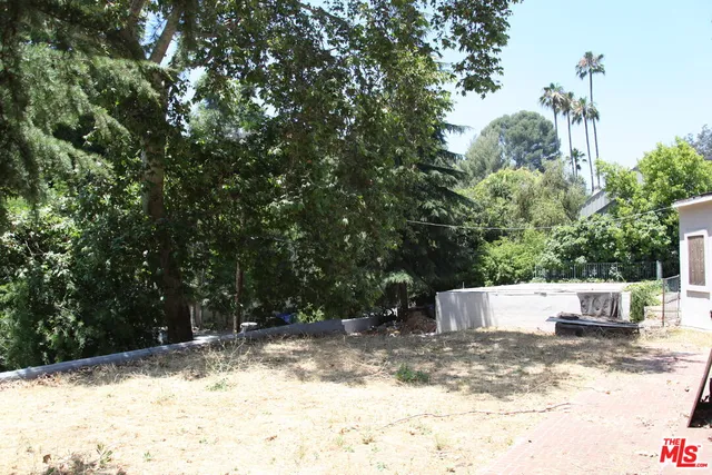 a view of a yard with a tree