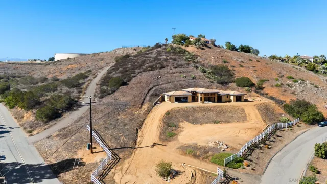 a view of a house with a mountain
