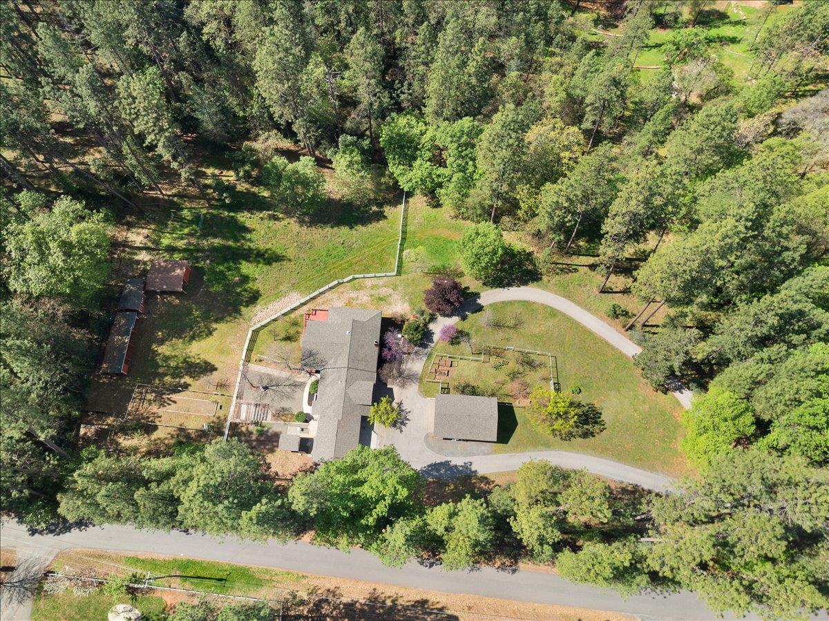 27769 Table Meadow Road Auburn, CA 95602 - Photo 43 of 43 an aerial view of a house with a yard and greenery