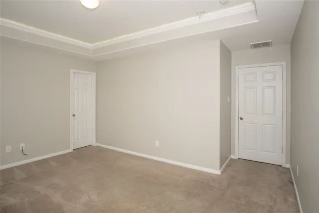 an empty room with closet