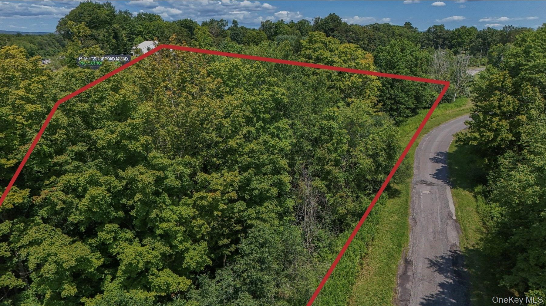 211 Midland Lake Road Middletown, NY 10941 - Photo 7 of 7 Aerial view of property from the other end of Midland Lake Road with estimated parcel lines outlined