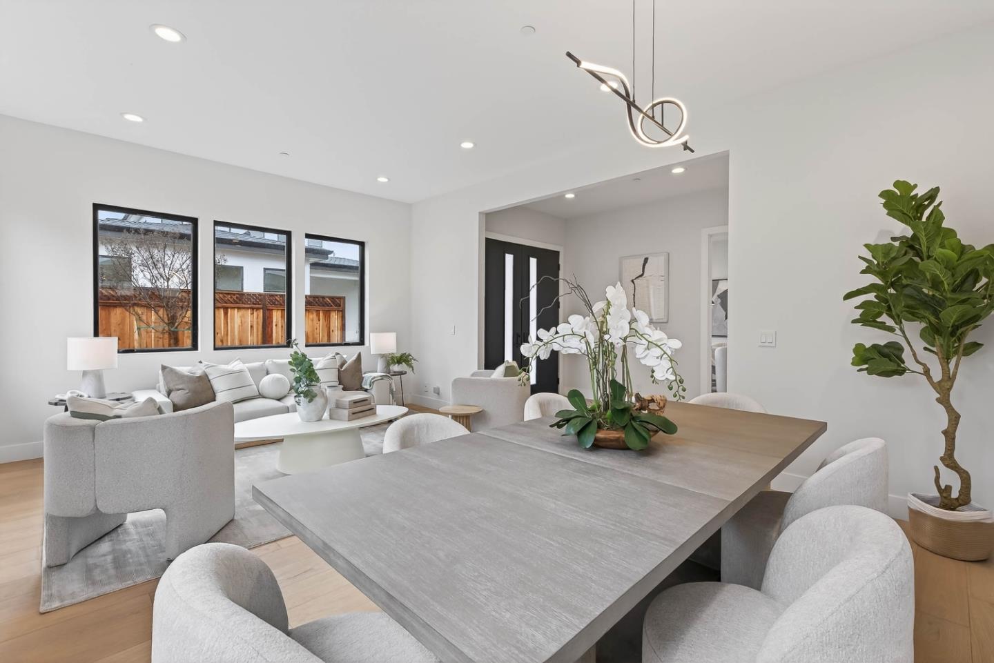 10468 South Stelling Road Cupertino, CA 95014 - Photo 11 of 45 a view of a dining room with furniture and chandelier