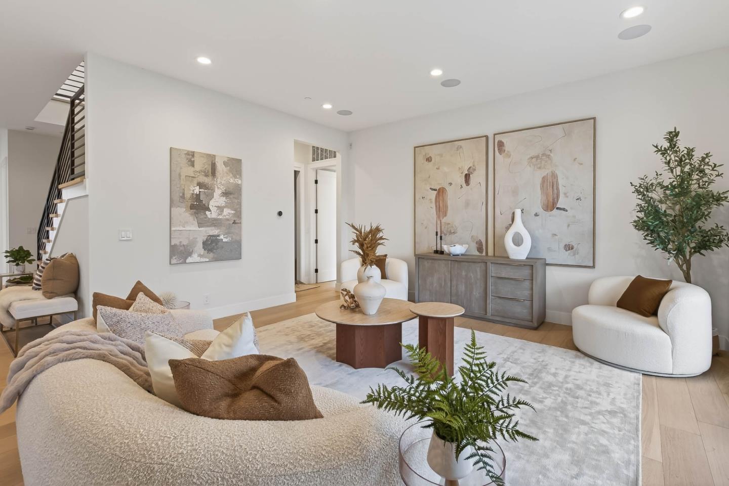 10468 South Stelling Road Cupertino, CA 95014 - Photo 6 of 45 a living room with furniture and a large mirror