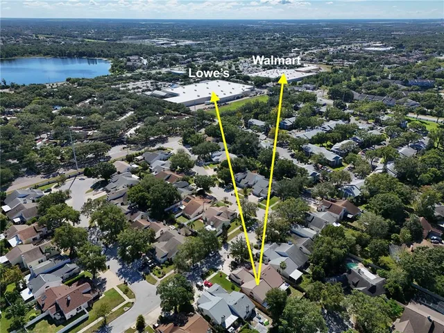 an aerial view of multiple house