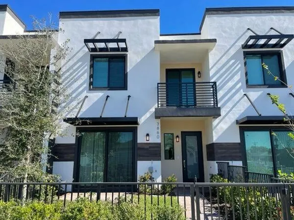 a front view of a house with entryway