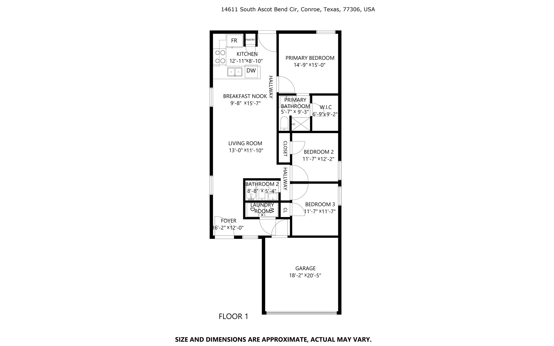 14611 North Ascot Bnd Circle Conroe, TX 77306 - Photo 16 of 16 a picture of a floor plan